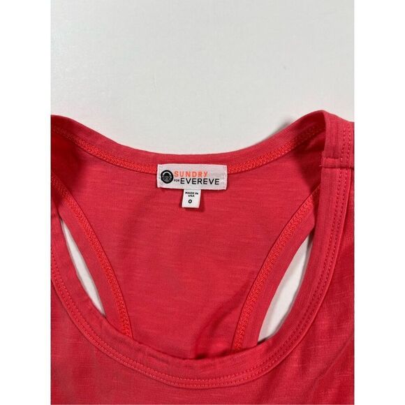 Sundry X Evereve The Weekender Dress Coral Size 0 Drawstring Pockets Racerback - Picture 3 of 9